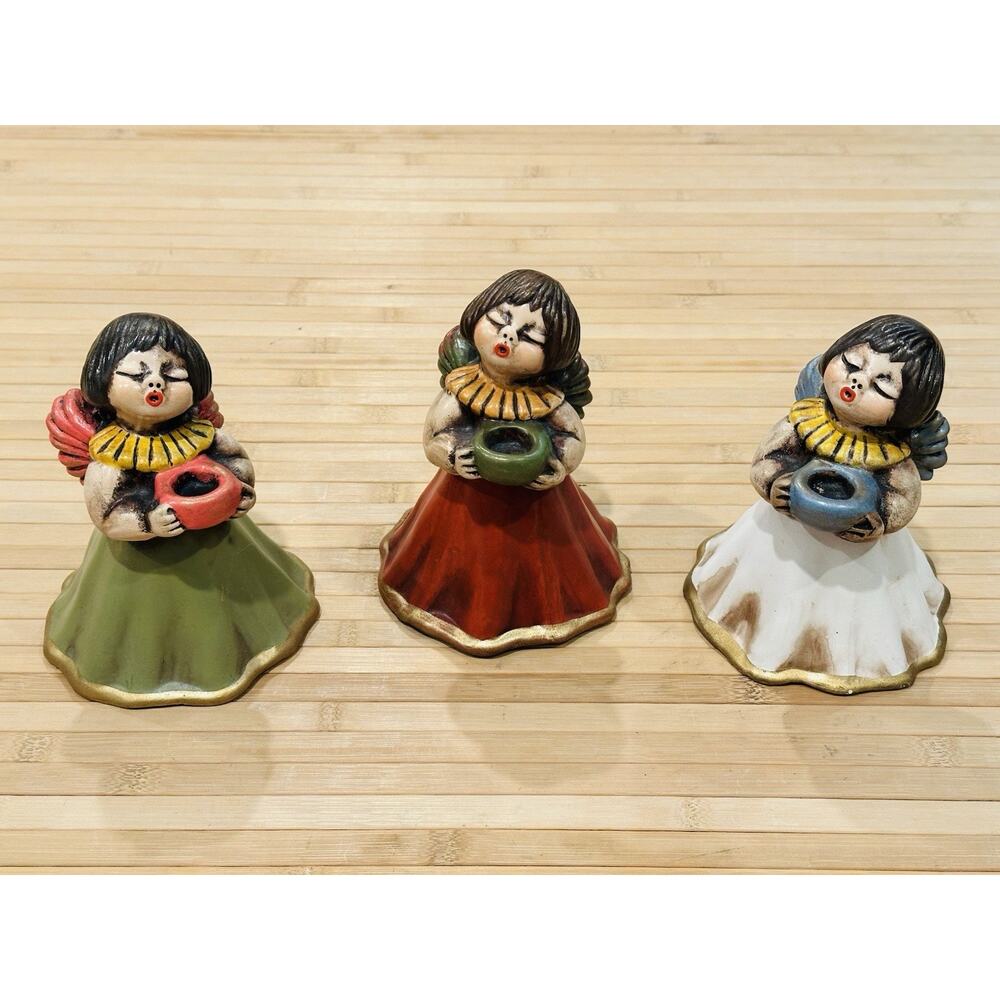 3 Bozner Engel Thun Angels Figurine Singing VTG Silent Night Music Stunning